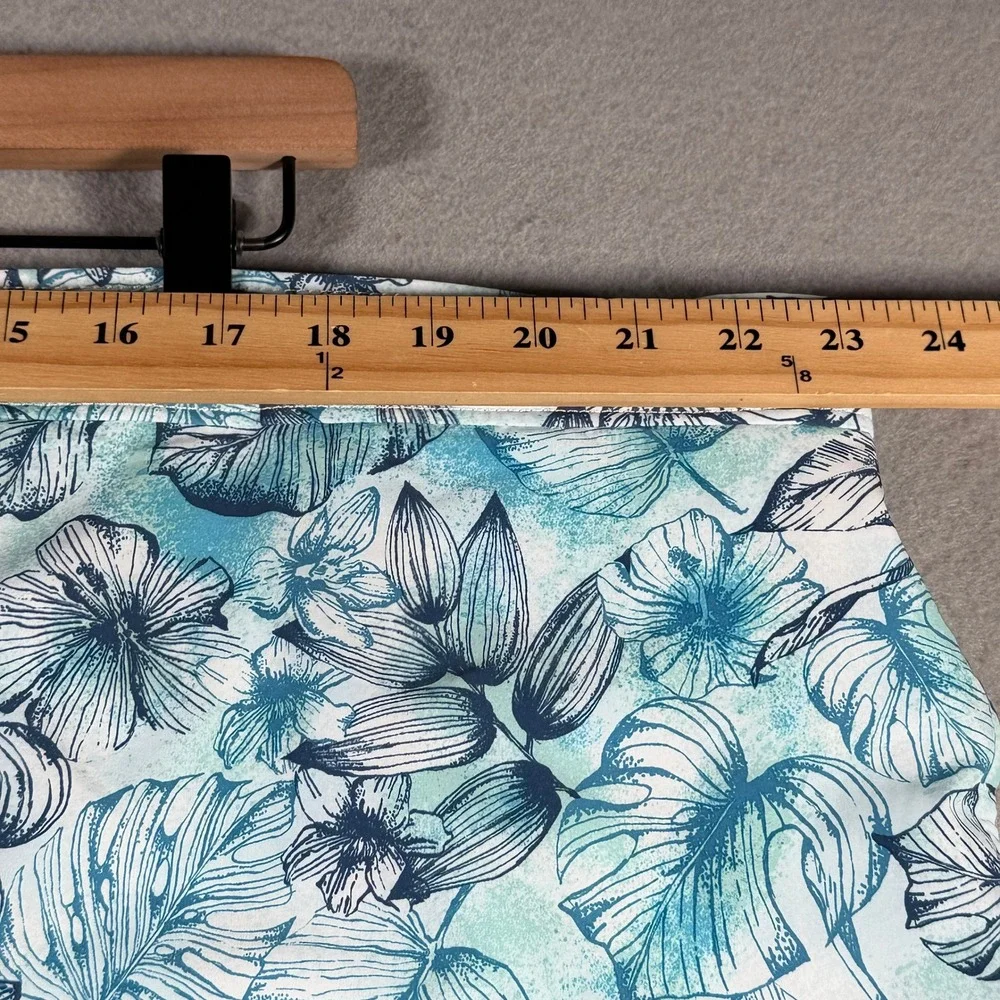 Tommy Bahama Mens‎ 3XLB Tropical Leaf Print Swim Trunks Blue Teal 9 Inch Inseam